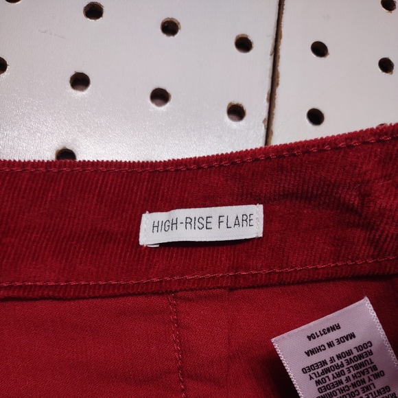 True Craft High Rise Flare Red Corduroy Pants, Size 10 - Picture 6 of 7